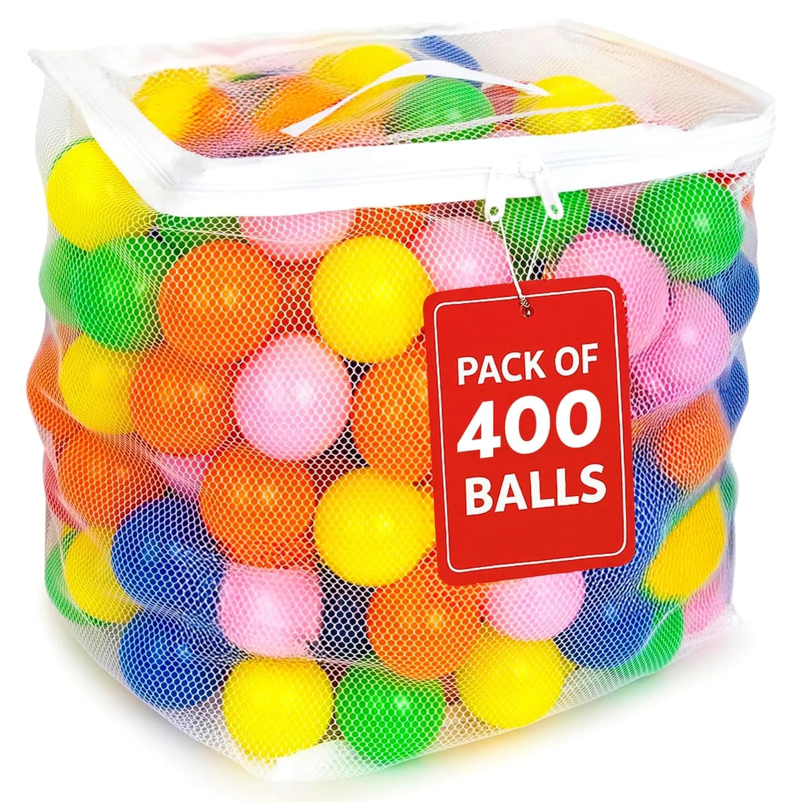 MW SPORTS Plastic Crush Proof Ball Pit Balls for Kids & Toddlers | Assorted Colors, 400 Balls, Safe & BPA-Free