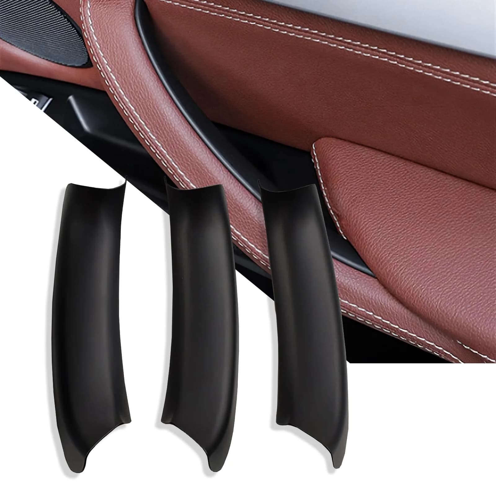 ORIVIN Black 3pcs Interior Door Handle Covers for BMW X3 F25 X4 F26 | Direct Fit Replacement - main product image