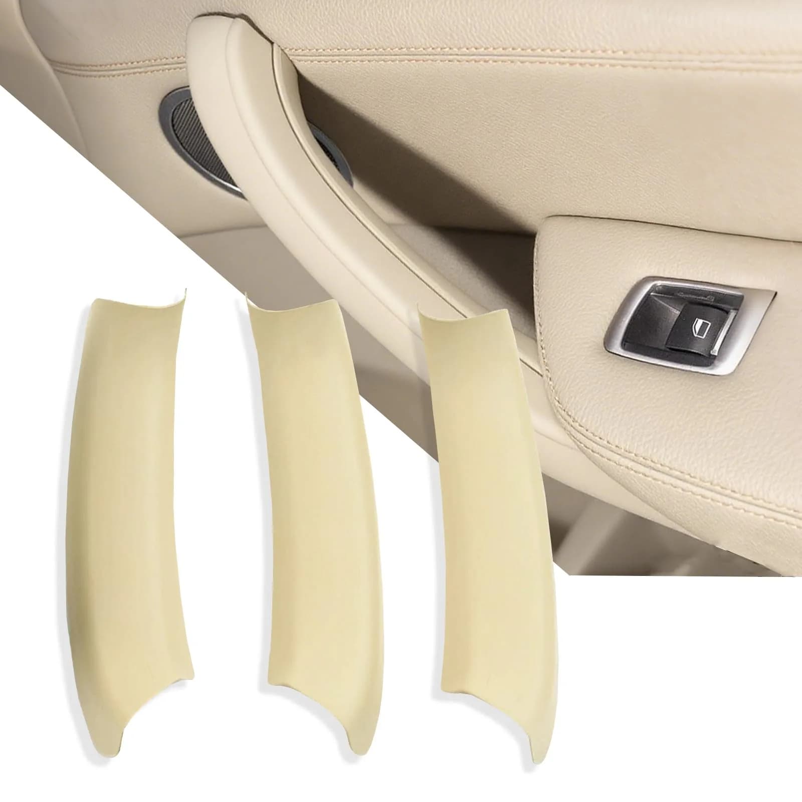 ORIVIN Interior Door Pull Handle Covers Beige for BMW X3 F25 X4 F26 | Set of 3 — Door Handle Cover - Beige