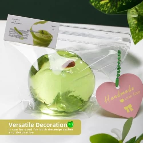 QCROAD SQUISHY Clear Apple Taba Squishy Toy 13.3cm (5.4in) | Non-Toxic Silicone Stress Fidget Toy thumbnail 6