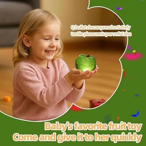 QCROAD SQUISHY Clear Apple Taba Squishy Toy 13.3cm (5.4in) | Non-Toxic Silicone Stress Fidget Toy thumbnail 8