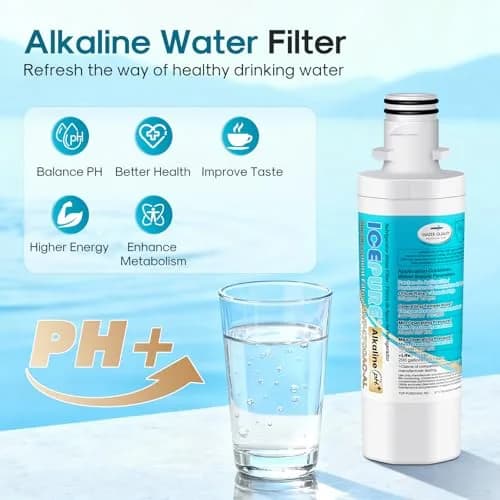 ICEPURE Alkaline LT1000PC Refrigerator Water Filter & Air Filter 3-Pack | Balances pH, Filters 200 Gallons thumbnail 4