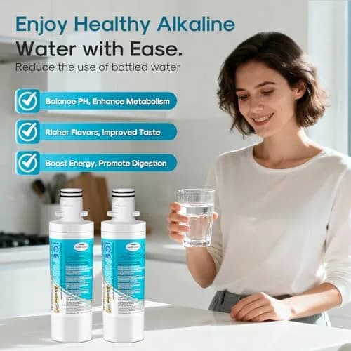 ICEPURE Alkaline LT1000PC Refrigerator Water Filter & Air Filter 3-Pack | Balances pH, Filters 200 Gallons thumbnail 9