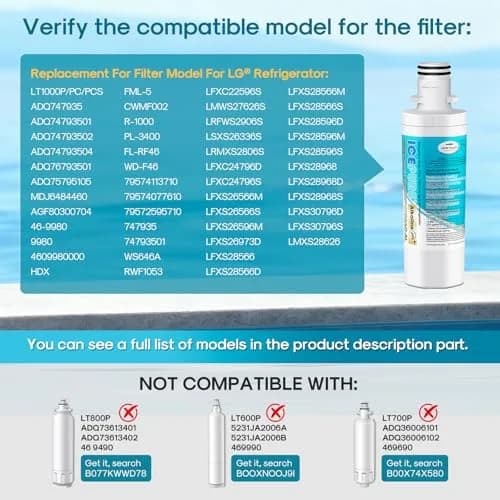 ICEPURE Alkaline LT1000PC Refrigerator Water Filter & Air Filter 3-Pack | Balances pH, Filters 200 Gallons thumbnail 2