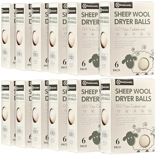 Handy Laundry Wool Dryer Balls Bulk 72-Pack | Reusable Natural Fabric Softener thumbnail 1