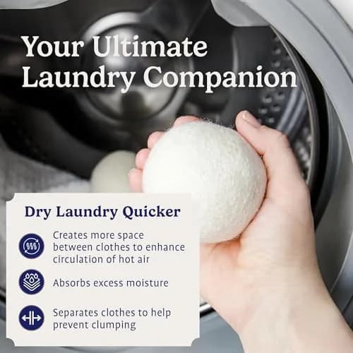 Handy Laundry Wool Dryer Balls Bulk 72-Pack | Reusable Natural Fabric Softener thumbnail 4