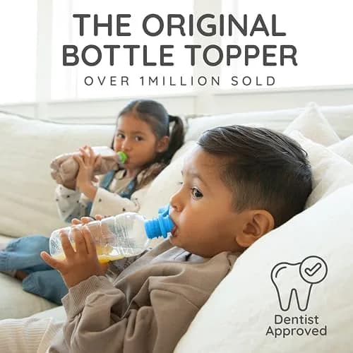 KIDDIKAP Silicone Bottle Topper 2 Pack Fits 28mm | Spill-Proof, Reusable & Dishwasher Safe thumbnail 2
