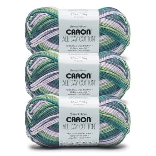 Caron All Day Cotton Prints Yarn Starling #4 Worsted 300g (10.58 oz) | 100% Mercerized Cotton for Crochet & Knitting thumbnail 1
