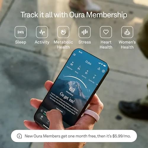 OURA Ring 4 Ceramic Midnight Size 4 | Smart Ring for Sleep, Activity, Women’s Health & AI Insights thumbnail 6