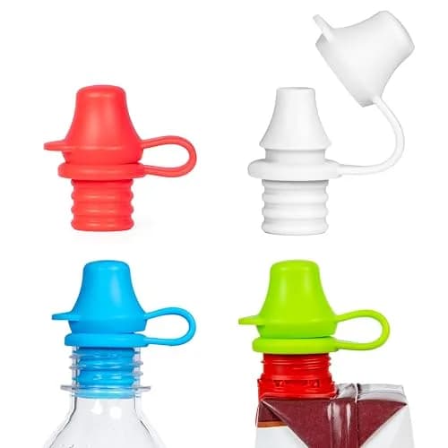 KIDDIKAP Bottle Topper Silicone Sippy Spout 4 Pack Fits 28mm | Spill-Proof, Reusable, Dishwasher Safe thumbnail 1
