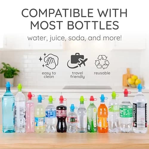 KIDDIKAP Bottle Topper Silicone Sippy Spout 4 Pack Fits 28mm | Spill-Proof, Reusable, Dishwasher Safe thumbnail 5