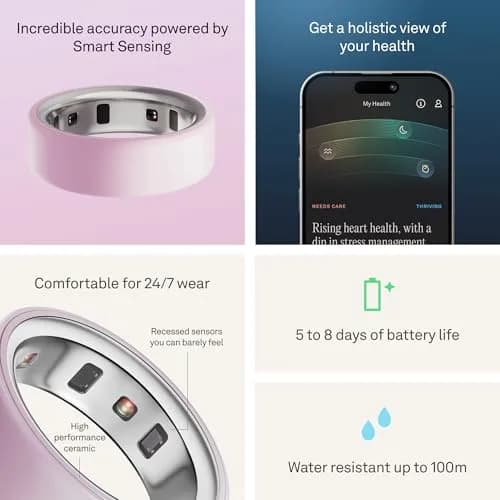 Oura Ring 4 Ceramic Petal Size 15 | Smart Ring for Sleep, Activity, Women's Health & AI Insights thumbnail 5