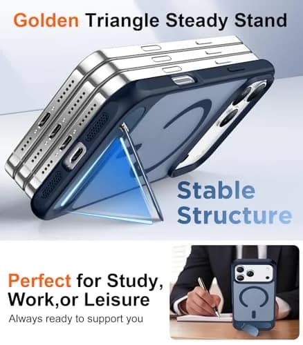 Temdan Magnetic for iPhone 18 Pro Max Case/17 Pro Max Case Stand | Slim Shockproof Translucent Matte 6.9" thumbnail 4
