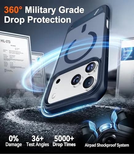 Temdan Magnetic for iPhone 18 Pro Max Case/17 Pro Max Case Stand | Slim Shockproof Translucent Matte 6.9" thumbnail 5