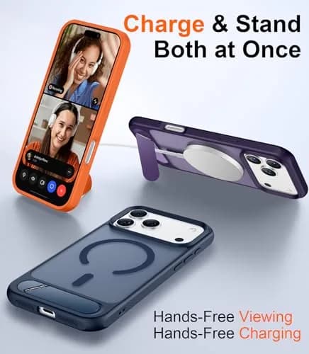 Temdan Magnetic for iPhone 18 Pro Max Case/17 Pro Max Case Stand | Slim Shockproof Translucent Matte 6.9" thumbnail 3