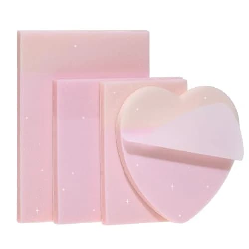 ONLYKXY Transparent Sticky Notes 200 Sheets (4 Packs) | Glitter Pastel Color Waterproof Index Tabs for Annotating Books thumbnail 1