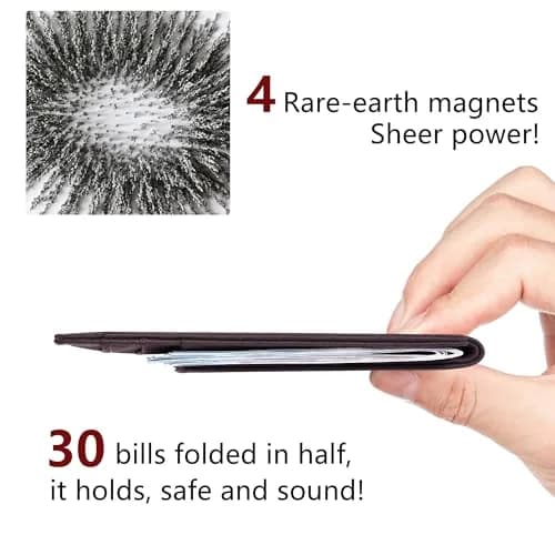 Toughergun Slim Wallet for Men RFID Blocking Money Clip, Minimalist Front Pocket Credit Card Holder, Magnetic Thin Mens Wallets with ID Window (Deep Purple) thumbnail 5