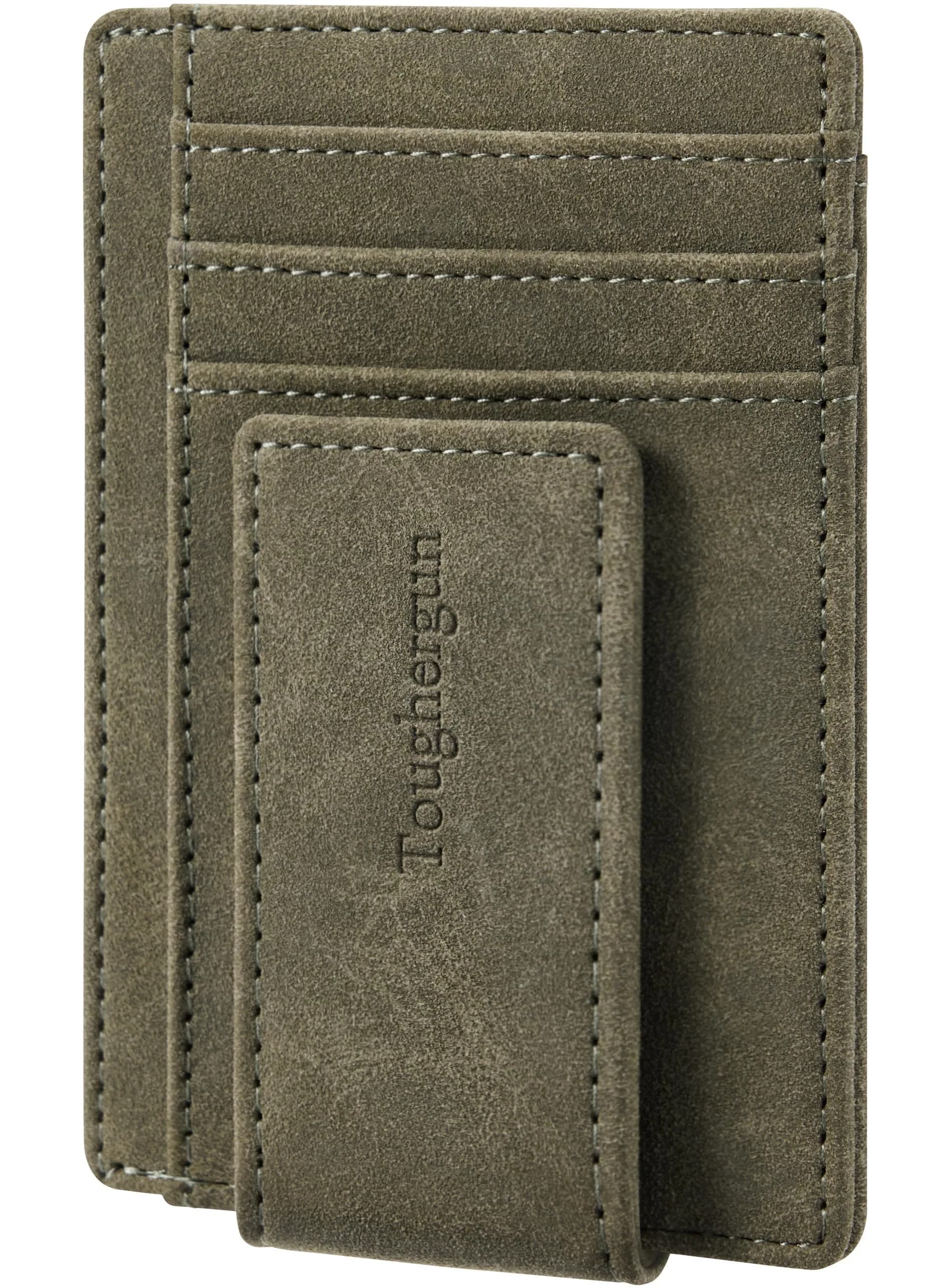 Toughergun Slim Grass Green RFID Blocking Money Clip Wallet - Minimalist Front Pocket Credit Card Holder
