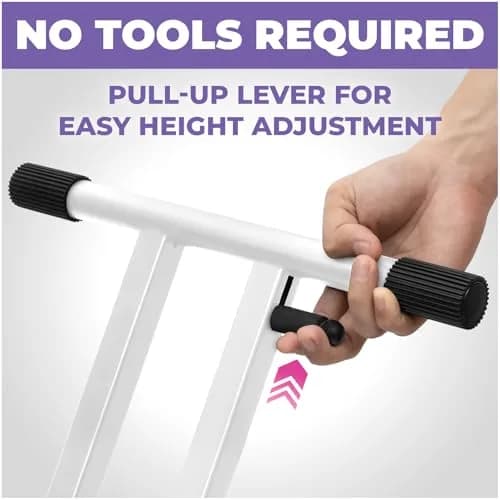 Liquid Stands White X-Style Keyboard Stand for Musicians | Adjustable Height 27"-37", 160lb Capacity thumbnail 3