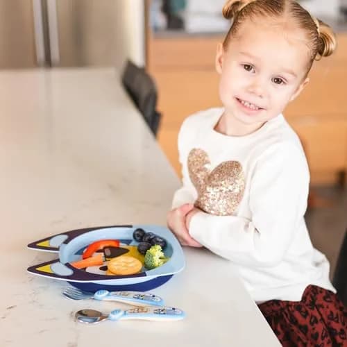 The First Years Bluey Kids Dinnerware Set with Suction Plate, Bowl, Fork & Spoon | 4-Piece Toddler Feeding Essentials thumbnail 2