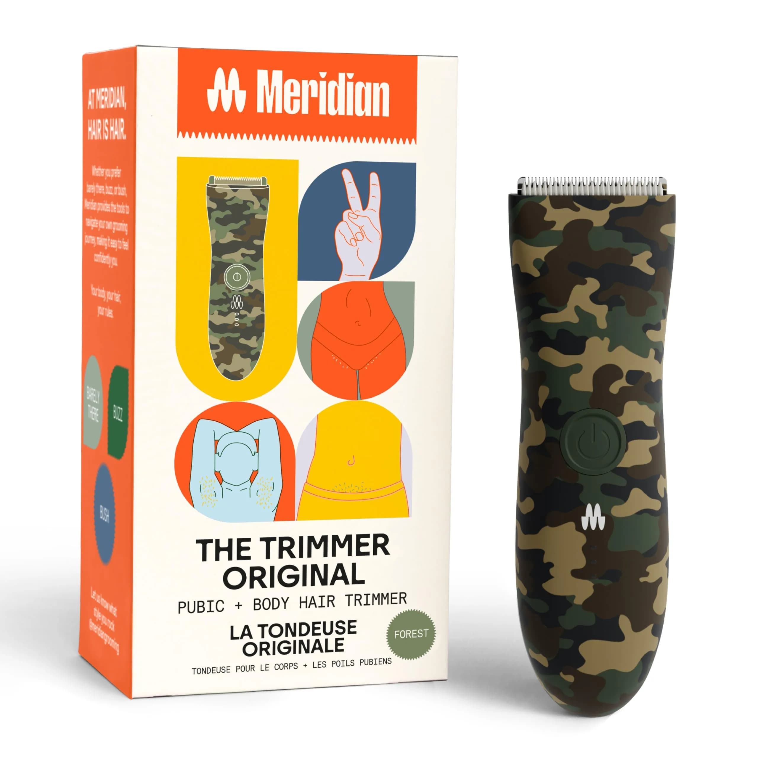 MERIDIAN The Trimmer Original Body Hair Trimmer for Men & Women, Forest | Waterproof & Rechargeable