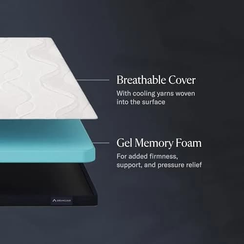 DreamCloud Mattress Topper Queen | Gel Memory Foam, 2-Inch, Supportive & Cooling thumbnail 3