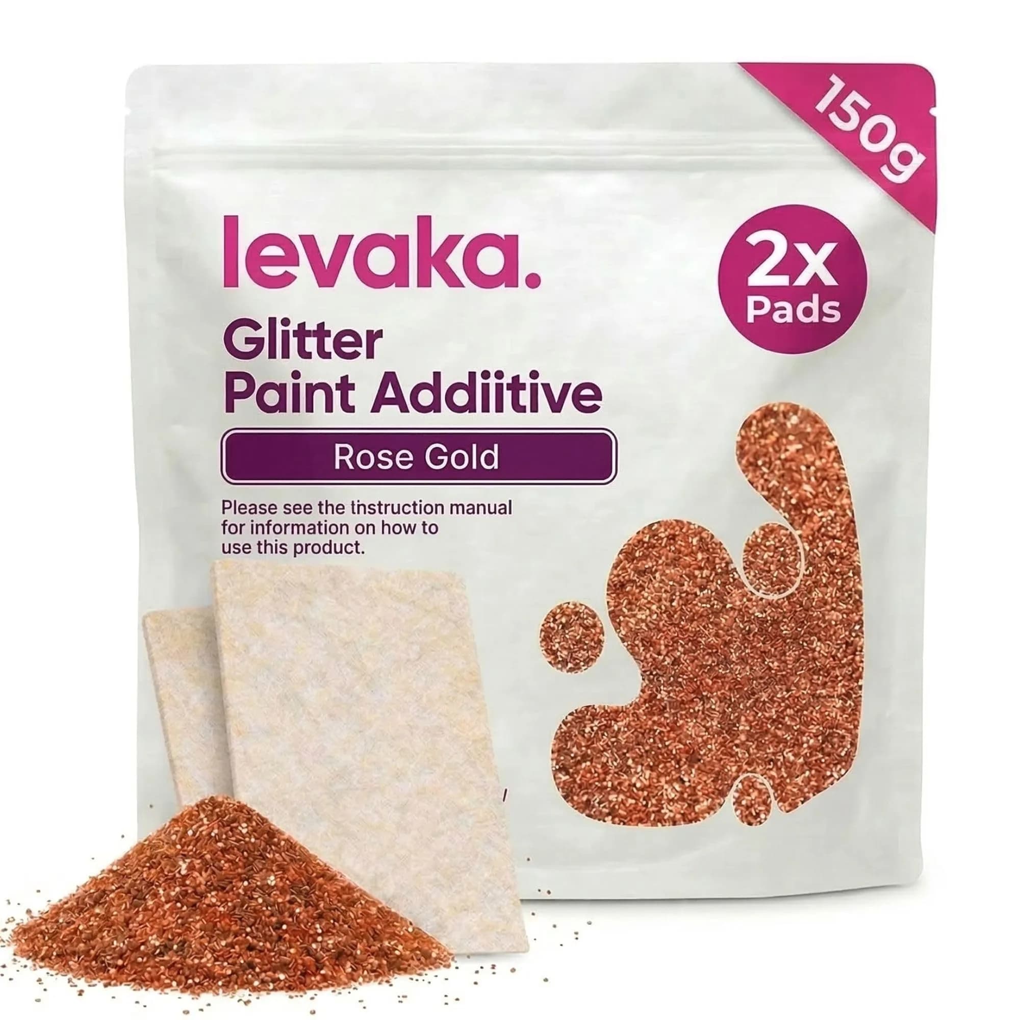 FBGC Pure Silver Rose Gold Glitter Paint Additive 5.3oz | Sparkle for Walls & Furniture