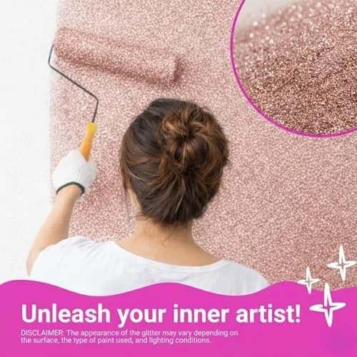 FBGC Pure Silver Rose Gold Glitter Paint Additive 5.3oz | Sparkle for Walls & Furniture thumbnail 2