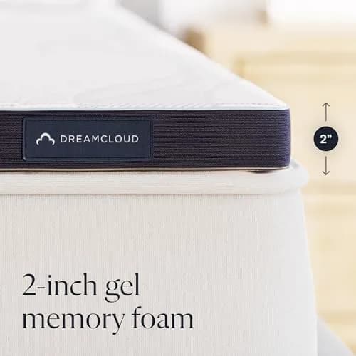 DreamCloud Firmer Mattress Topper Twin | Gel Memory Foam, 2-Inch Firm Support thumbnail 2