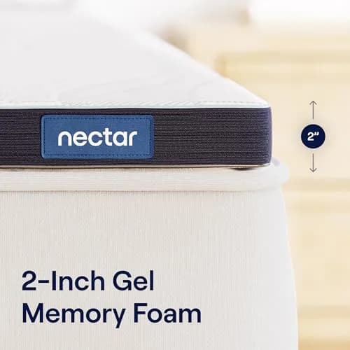 Nectar Mattress Topper Full | Gel Memory Foam, Firm Support, Cooling, 2-Inch thumbnail 2