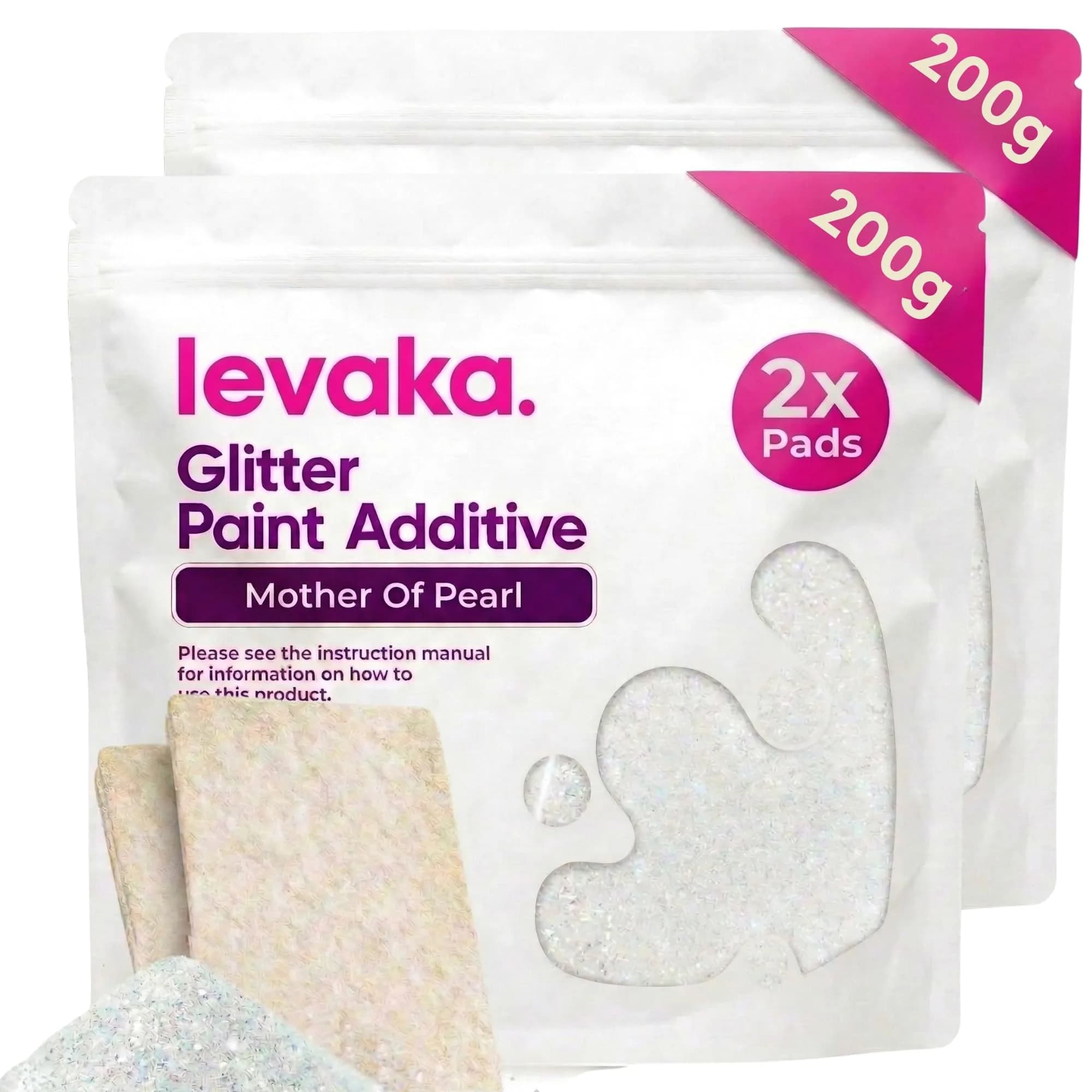 FBGC Pure Silver Mother of Pearl Glitter Paint Additive 14.11oz | For Dazzling Walls & Furniture