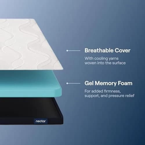 Nectar Firmer Mattress Topper Twin 51cm x 191cm (2" x 38" x 75") | Cooling Gel Memory Foam for Firm Support thumbnail 3