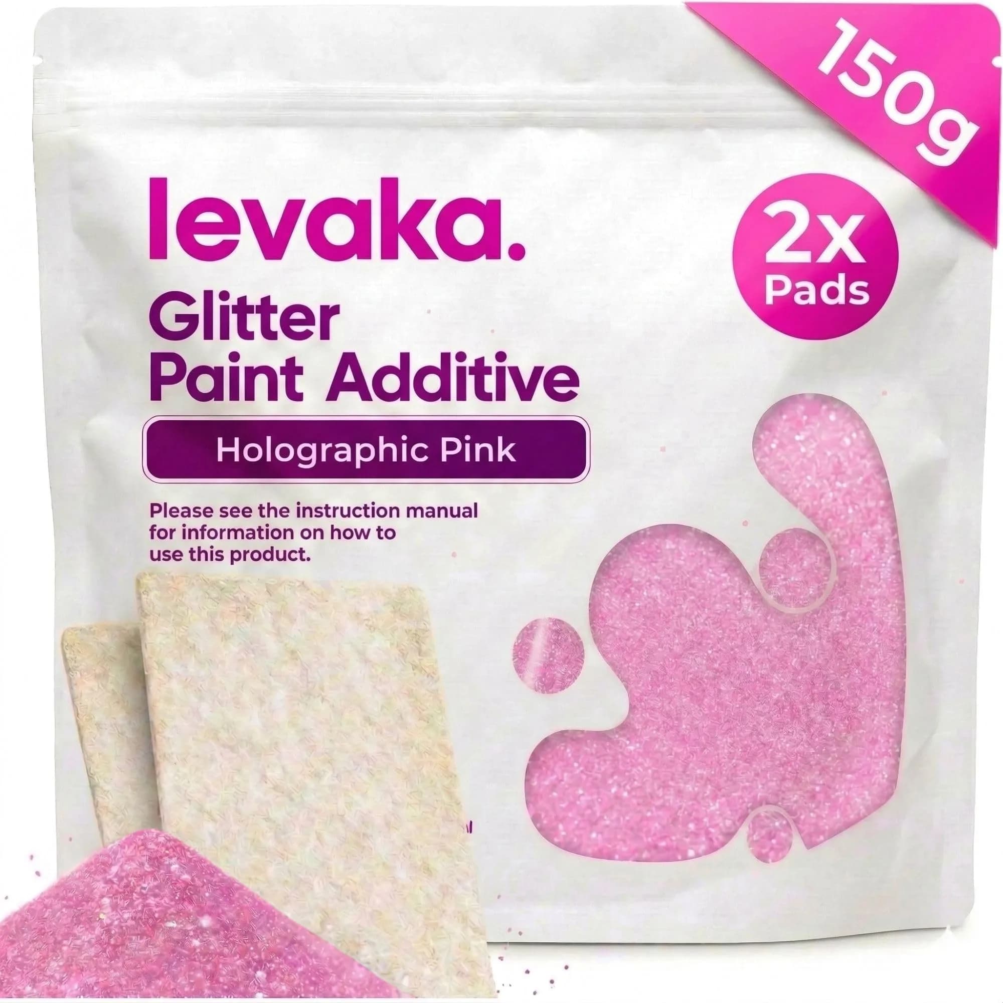 FBGC Holographic Pink Pure Silver Glitter Paint Additive 5.3oz | Sparkle for Walls & Furniture