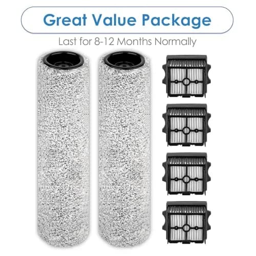 BRUVISH Vacuum Filter Replacement Kit for Tineco Floor One S9 Artist Pro & S6 | HEPA & Brush Rollers, 6 Pack thumbnail 4