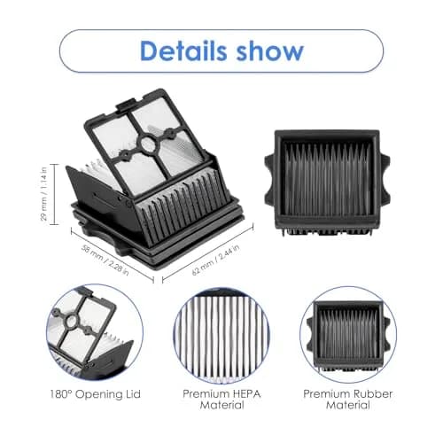 BRUVISH Vacuum Filter Replacement Kit for Tineco Floor One S9 Artist Pro & S6 | HEPA & Brush Rollers, 6 Pack thumbnail 6