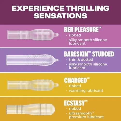 TROJAN Pleasure Pack Assorted Latex Condoms - 12 Count | Natural Feeling & Trusted Protection thumbnail 3