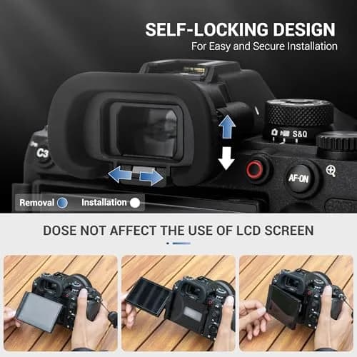 Kiorafoto FDA-EP21 Eyecup for Sony A7R VI A7RVI A7IV A7RV A1 II A9III A7S III | Blocks Stray Light for Clearer View thumbnail 5