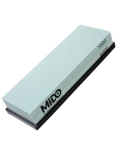 MIDO Professional Abrasive 1000/6000 Grit Knife Sharpening Stone Dual Sided Whetstone with Non-Slip Rubber Base, 18cm (7.09") thumbnail 1