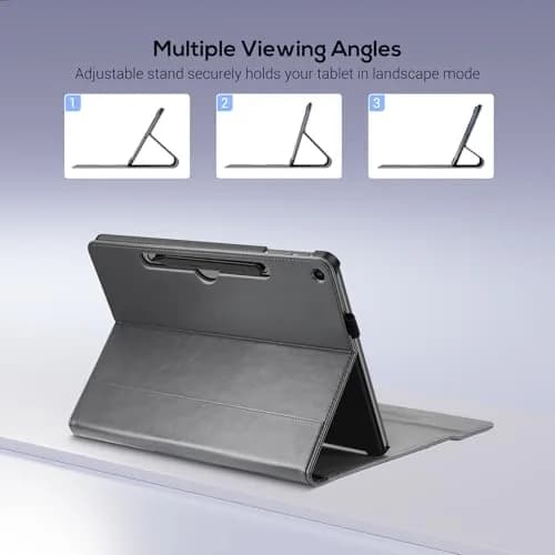 ProCase Premium PU Leather Folio Stand Case for Surface Pro 12" (2025 Release), Grey | Wireless Pen Charging & Multi-Angle Stand thumbnail 4