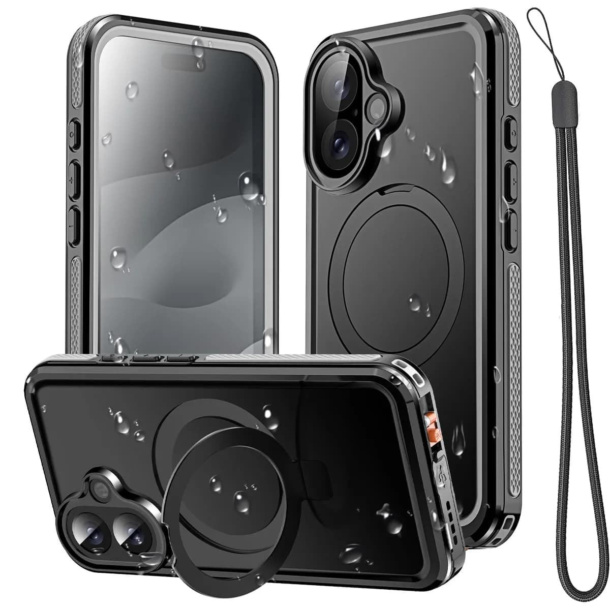 AICase Magnetic for iPhone 17 Case Waterproof Magsafe 6.3'' | IP68 Underwater Shockproof with Ring Stand - main product image
