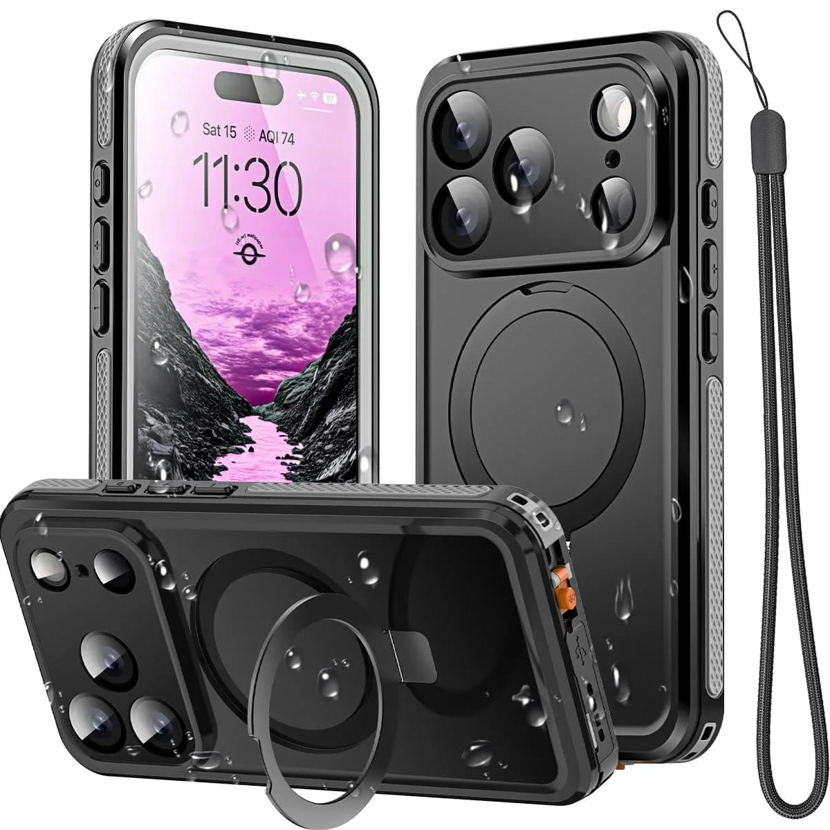 AICase Magnetic iPhone 17 Pro Case Waterproof Magsafe 6.3" | Shockproof & Dustproof — With Kickstand