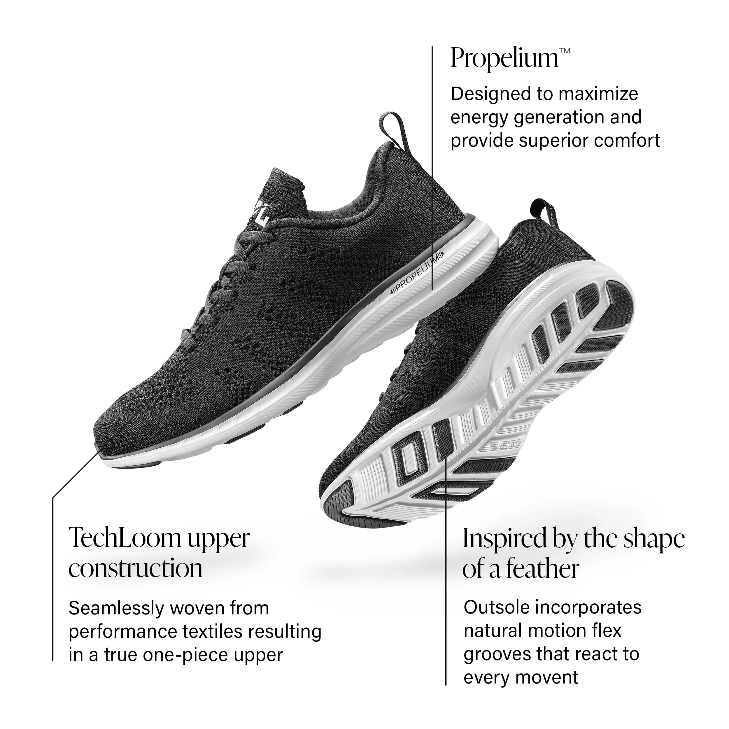 APL Men's Techloom Pro Running Shoes 10 Medium | Intricate Knit Pattern, Propelium Comfort thumbnail 2