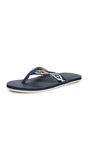 Hari Mari Men's Fields Camino Flip Flops Leather Navy 9 Medium | All-Day Comfort thumbnail 1