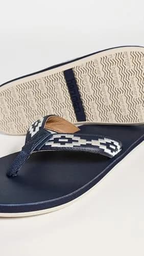 Hari Mari Men's Fields Camino Flip Flops Leather Navy 9 Medium | All-Day Comfort thumbnail 4