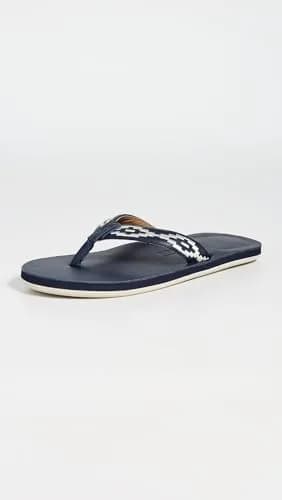 Hari Mari Men's Fields Camino Flip Flops Leather Navy 9 Medium | All-Day Comfort thumbnail 2