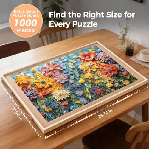 ALL4JIG Rotating Puzzle Board with 4 Drawers & Cover 70cm x 52cm (27.5" x 20.5") | Educational & Non-Toxic thumbnail 2
