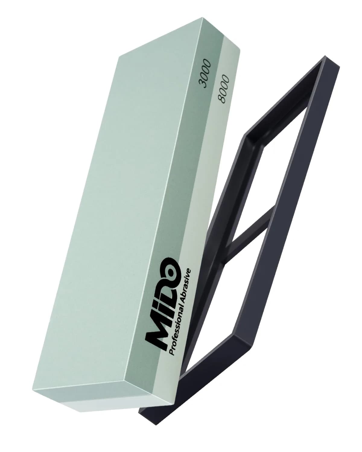 MIDO Professional Abrasive Knife Sharpening Stone 3000/8000 Grit Whetstone with Non-Slip Rubber Base, 19 cm (7.09 in)