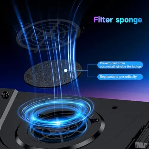 IETS GT300 Upgraded Laptop Cooling Pad with Adjustable Stand & Air Filter | 10-17 inch Gaming Laptop Cooler thumbnail 5