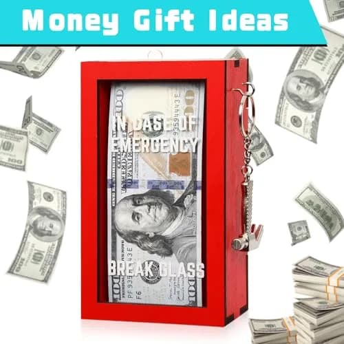 JULEASEL Break in Case of Emergency Box with Hammer, Red Acrylic Front, 9.8cm W x 16.9cm H x 5.2cm D | Unique Personalized Gift Box thumbnail 4