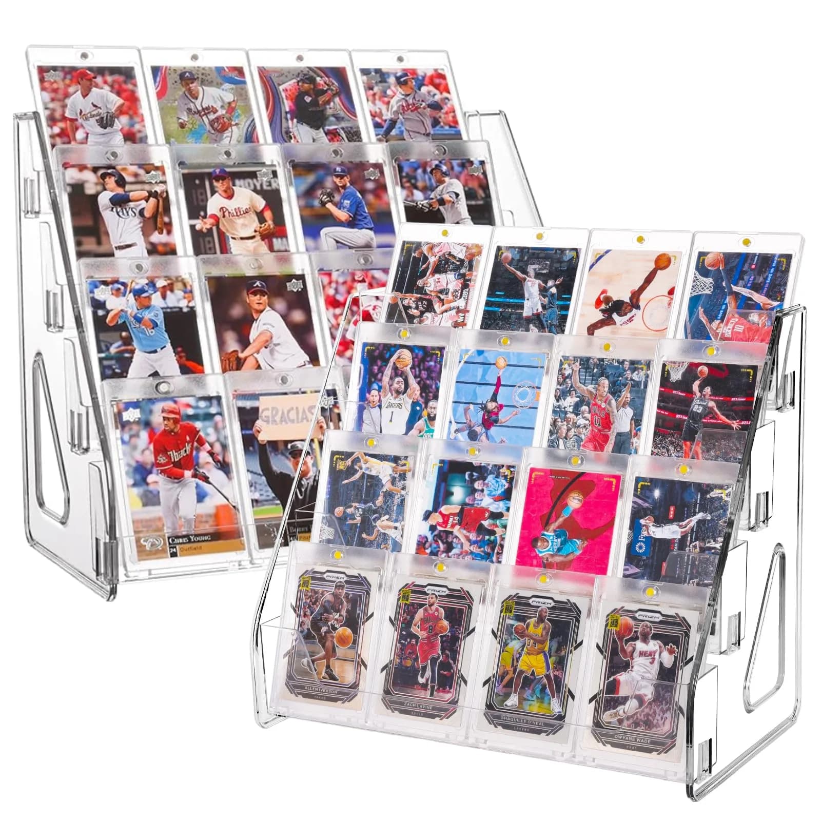 CELSOL Elevated 5 Tier Clear Acrylic Card Display Stand | 35.2 cm (13.1 in) Height, 23.8 cm (12.6 in) Width — CLEAR